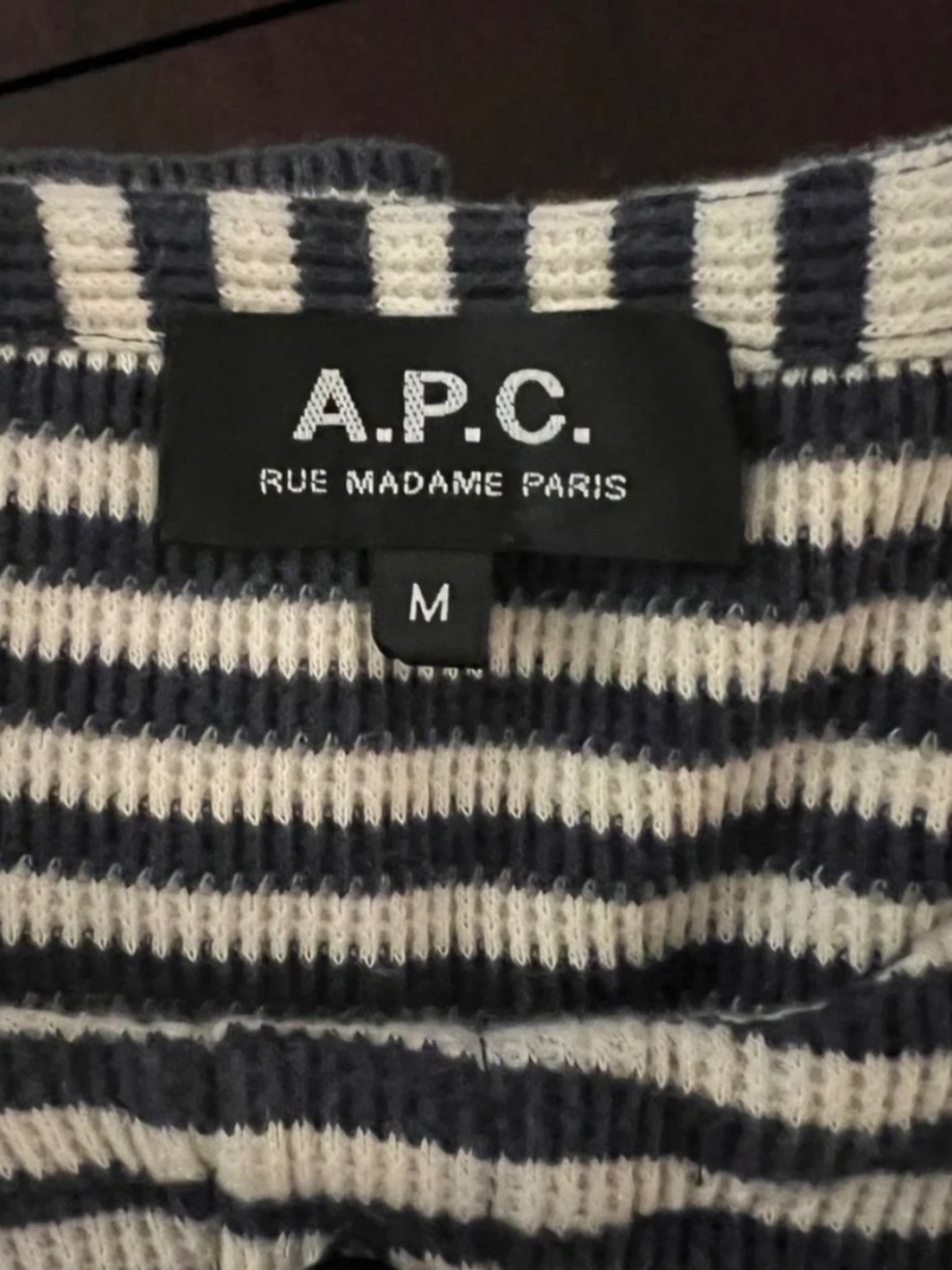 A.P.C. Blue and White Striped Cotton Dress